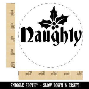 Naughty with Holly Christmas Krampus Rubber Stamp for Stamping Crafting Planners