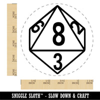 D8 8 Sided Gaming Gamer Dice Critical Role Rubber Stamp for Stamping Crafting Planners