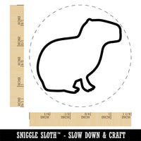 Capybara Sitting Outline Rubber Stamp for Stamping Crafting Planners
