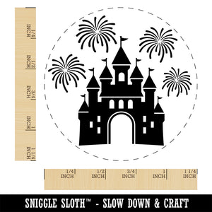 Fairytale Castle and Fireworks Rubber Stamp for Stamping Crafting Planners