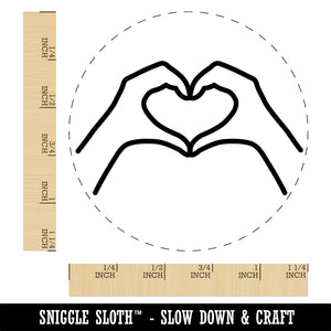 Hands Making Heart Rubber Stamp for Stamping Crafting Planners