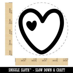 Heart in Heart Love Rubber Stamp for Stamping Crafting Planners