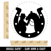 Horseshoe Horse and Cowboy Rubber Stamp for Stamping Crafting Planners