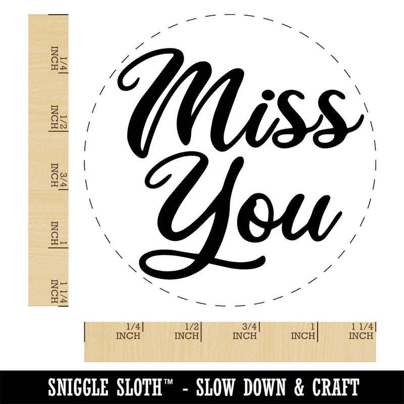 Miss You Script Rubber Stamp for Stamping Crafting Planners