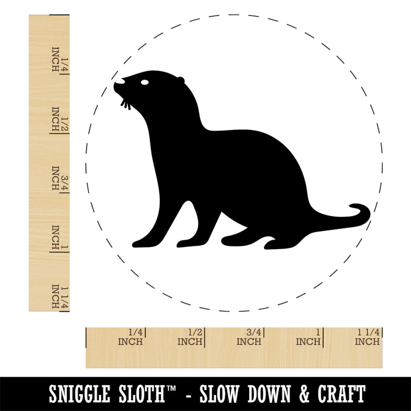 Sea Otter Silhouette Rubber Stamp for Stamping Crafting Planners