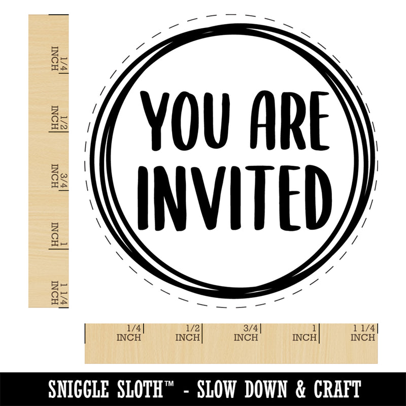 You Are Invited Circles Rubber Stamp for Stamping Crafting Planners