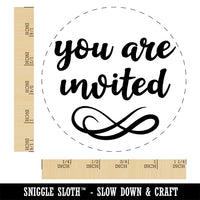 You Are Invited Script Rubber Stamp for Stamping Crafting Planners