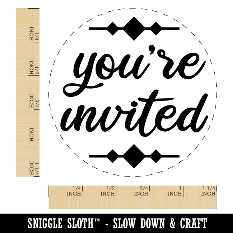 You're Invited Script Rubber Stamp for Stamping Crafting Planners