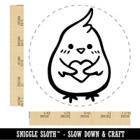 Cockatoo Holding Heart Rubber Stamp for Stamping Crafting Planners