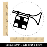 Horn with Flag Tarot Card Rubber Stamp for Stamping Crafting Planners