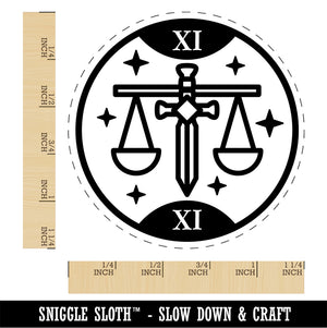 Justice Tarot Card Rubber Stamp for Stamping Crafting Planners