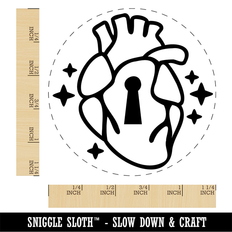 Magic Heart Keyhole Rubber Stamp for Stamping Crafting Planners