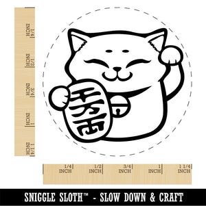 Maneki Neko Lucky Cat Rubber Stamp for Stamping Crafting Planners