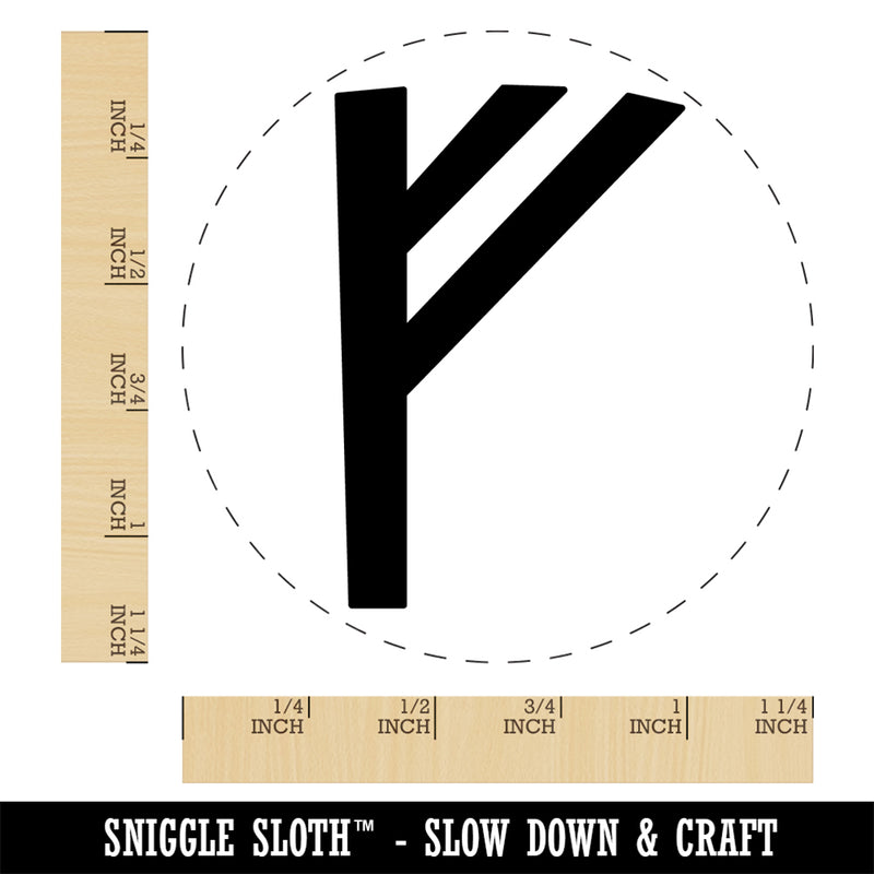 Norse Viking Dwarven Rune Letter F Rubber Stamp for Stamping Crafting Planners