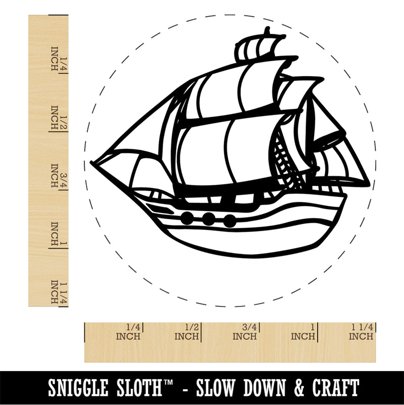 Old Timey Boat Ship Rubber Stamp for Stamping Crafting Planners