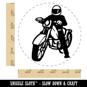 Biker on Motorcycle Rubber Stamp for Stamping Crafting Planners