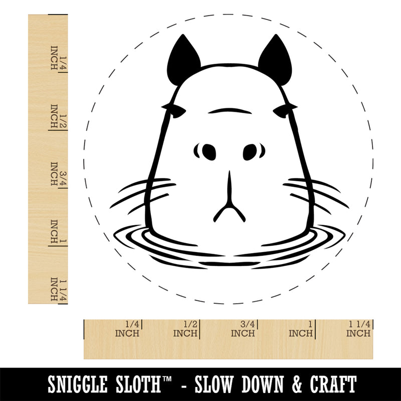 Capybara Sitting In Water Rubber Stamp for Stamping Crafting Planners