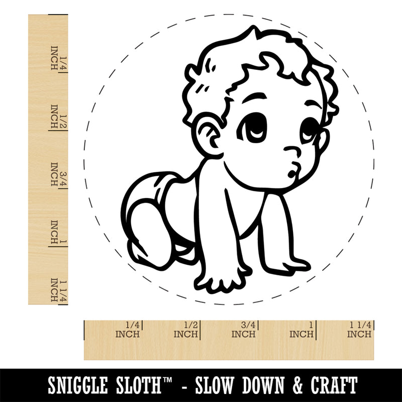 Cute Crawling Baby Rubber Stamp for Stamping Crafting Planners