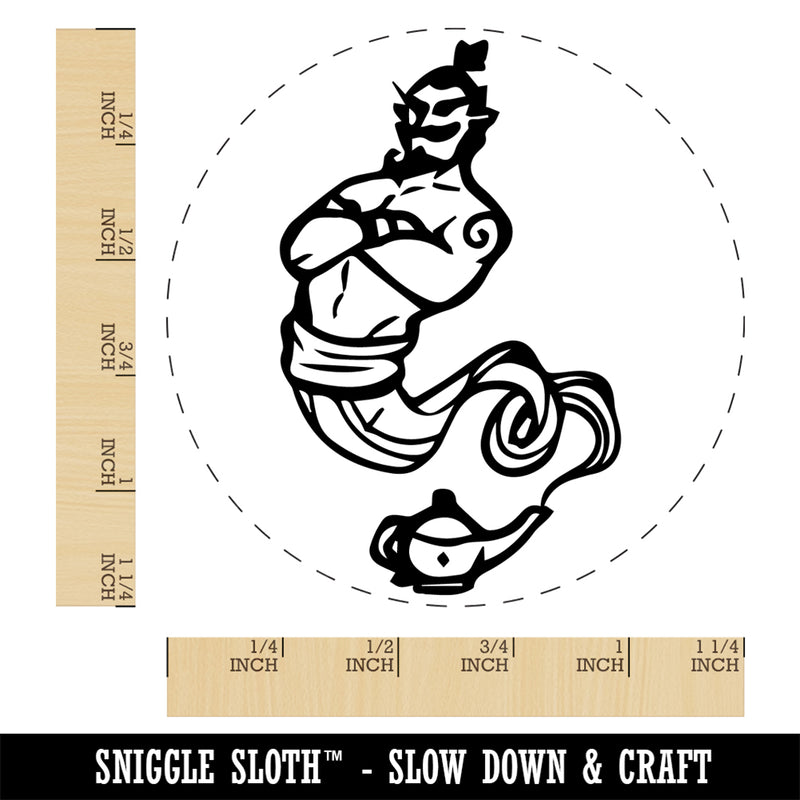 Djinn Jinn Genie Magical Lamp Rubber Stamp for Stamping Crafting Planners