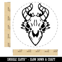 Dragon Skull Horns Rubber Stamp for Stamping Crafting Planners