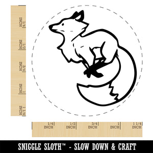 Elegant Leaping Fox Rubber Stamp for Stamping Crafting Planners