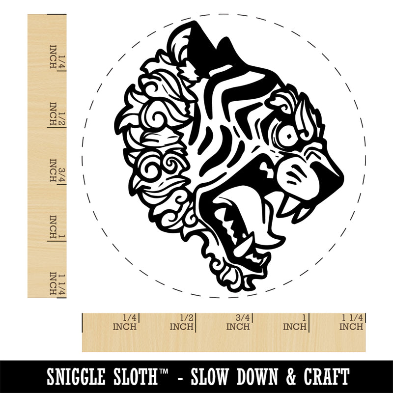 Fierce Tiger Head Profile Rubber Stamp for Stamping Crafting Planners