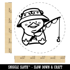 Fishing Duck Rod Bucket Hat Rubber Stamp for Stamping Crafting Planners