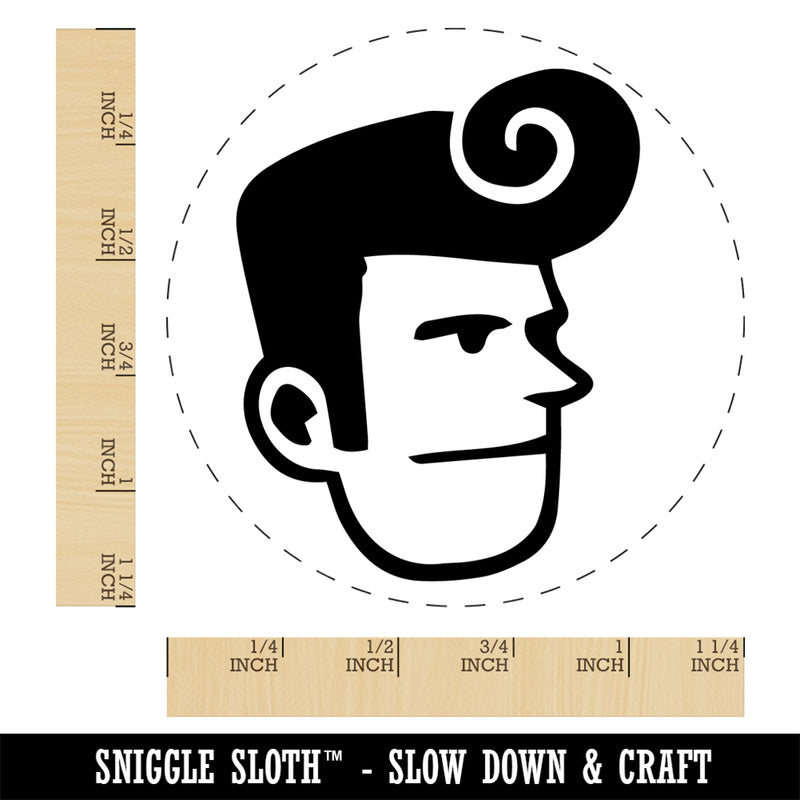 Rockabilly Man with Pompadour Rubber Stamp for Stamping Crafting Planners