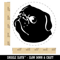 Solid Pug Looking Back Rubber Stamp for Stamping Crafting Planners