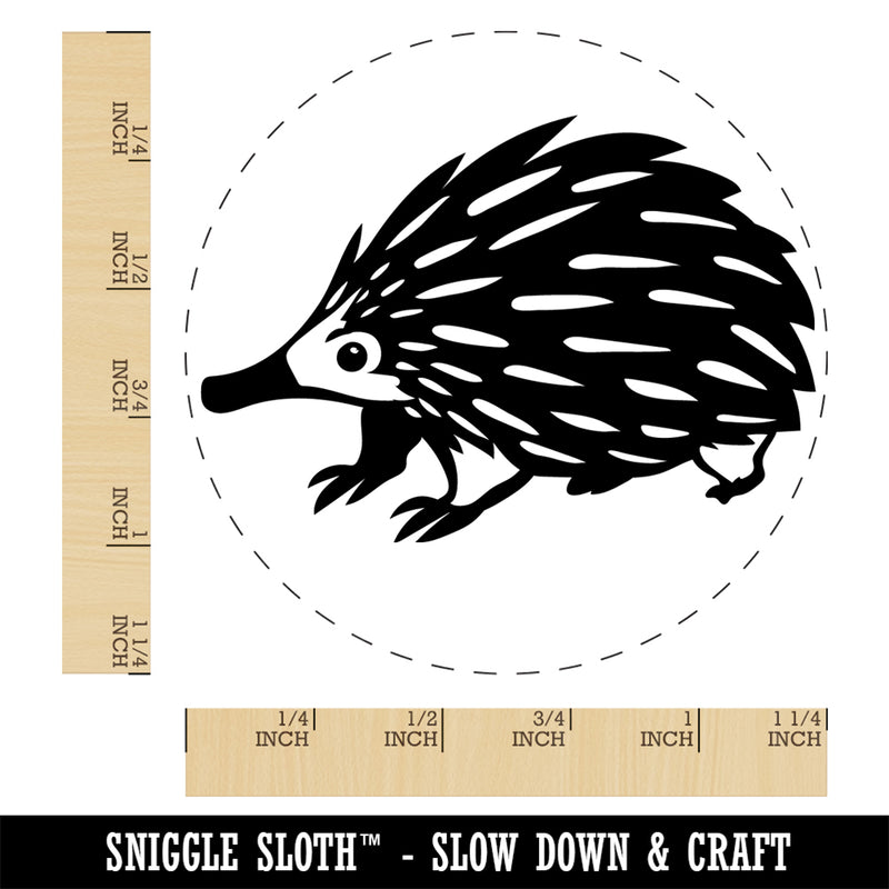 Spikey Echidna Weird Animal Rubber Stamp for Stamping Crafting Planners