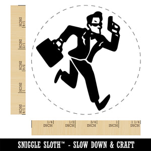 Spy Secret Agent with Briefcase Rubber Stamp for Stamping Crafting Planners