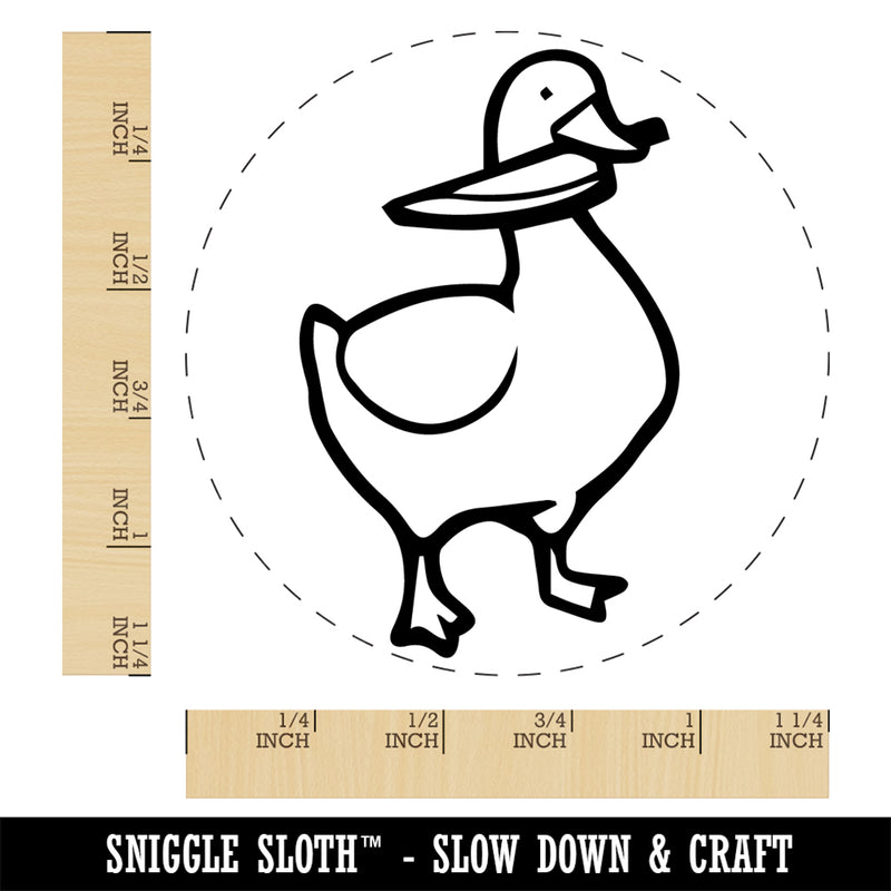 Threatening Goose with Kitchen Knife Rubber Stamp for Stamping Crafting Planners