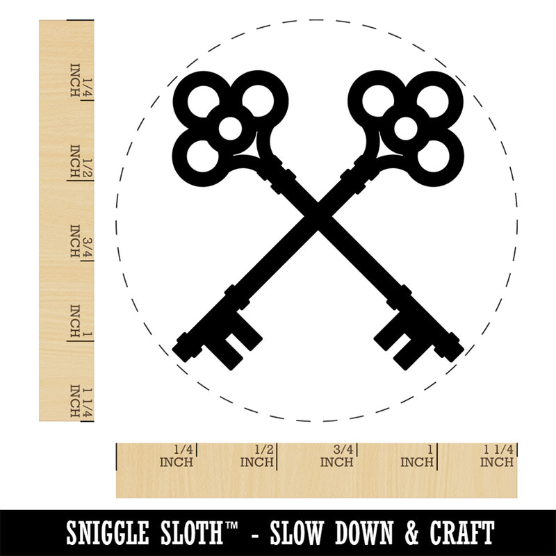 Two Crossed Keys Rubber Stamp for Stamping Crafting Planners