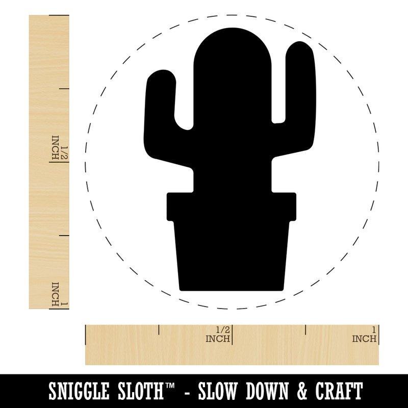Cactus in Pot Solid Rubber Stamp for Stamping Crafting Planners