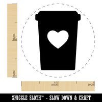 Coffee Cup Carafe with Heart Rubber Stamp for Stamping Crafting Planners