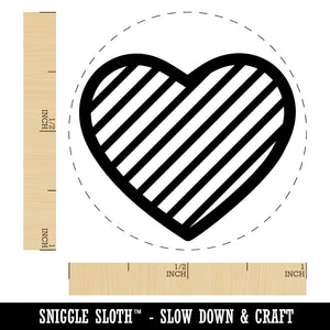 Heart with Stripes Rubber Stamp for Stamping Crafting Planners