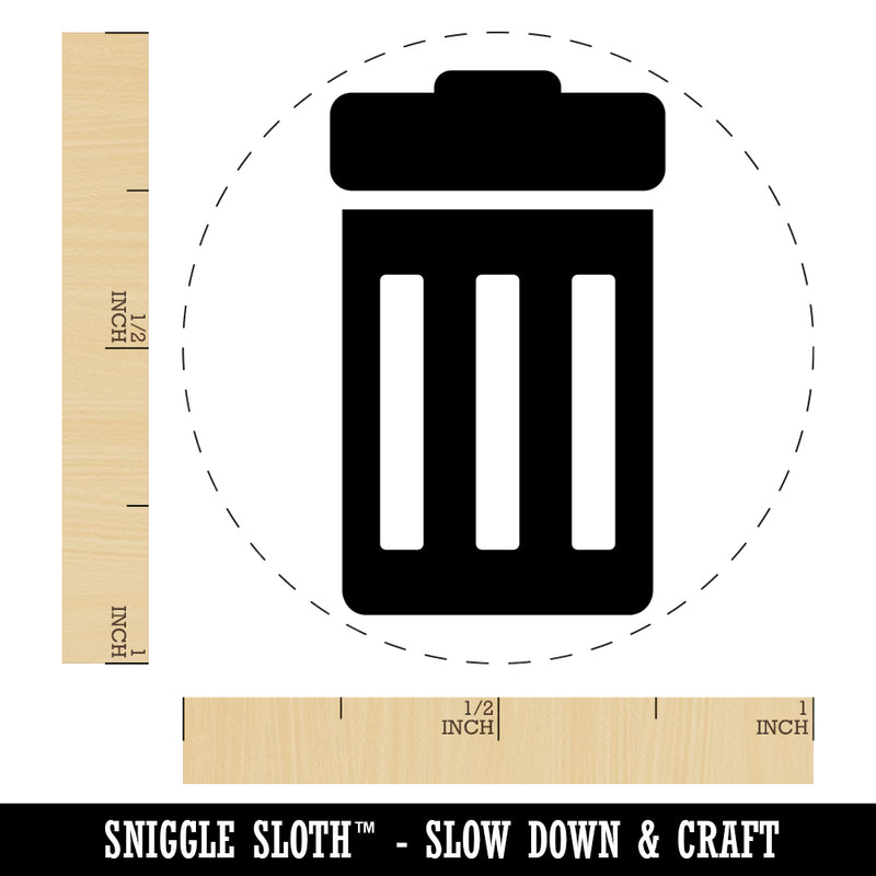 Garbage Trash Can Rubber Stamp for Stamping Crafting Planners
