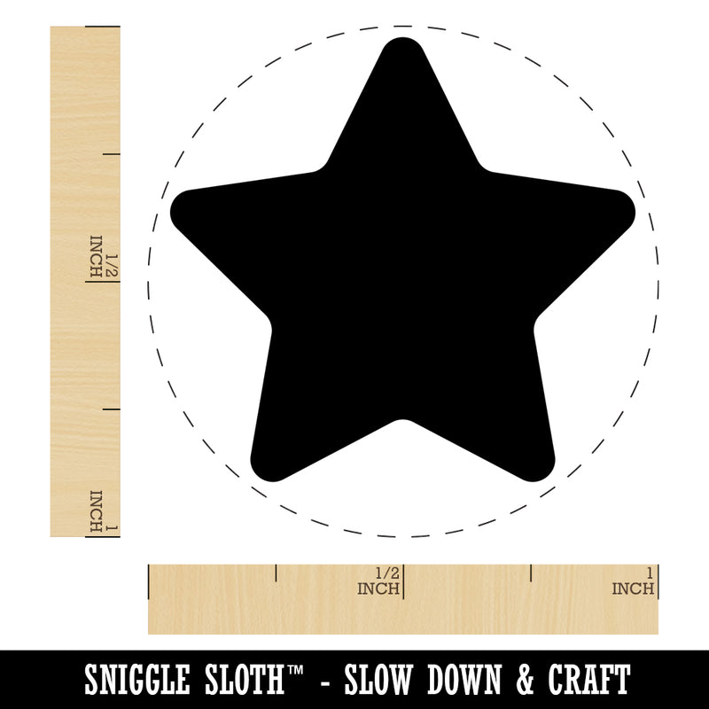 Star Curved Points Rubber Stamp for Stamping Crafting Planners