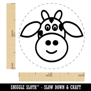 Cheerful Cow Face Doodle Rubber Stamp for Stamping Crafting Planners