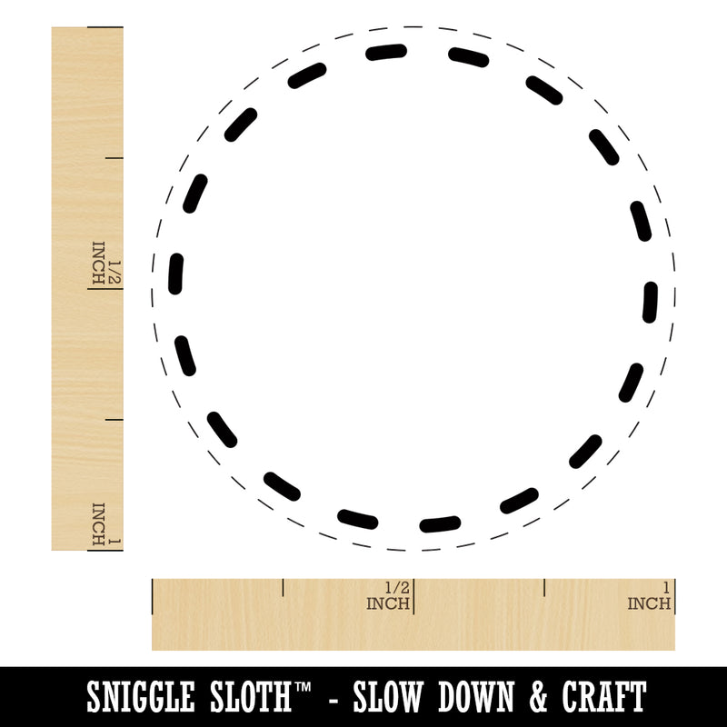 Dashed Circle Outline Rubber Stamp for Stamping Crafting Planners