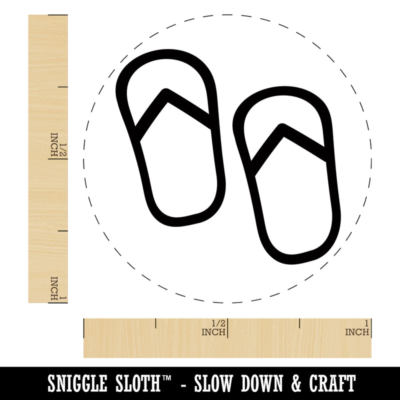Flip Flops Summer Vacation Rubber Stamp for Stamping Crafting Planners