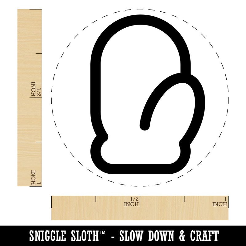Mitten Outline Cold Winter Rubber Stamp for Stamping Crafting Planners
