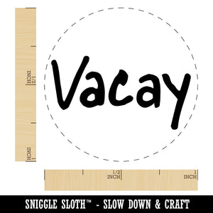 Vacay Vacation Fun Text Rubber Stamp for Stamping Crafting Planners