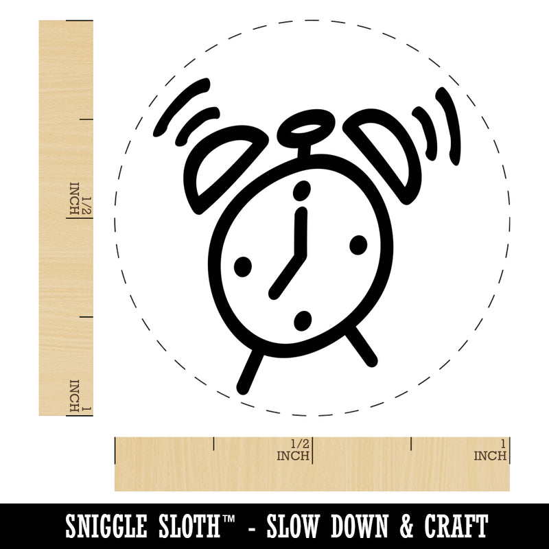 Alarm Clock Doodle Rubber Stamp for Stamping Crafting Planners