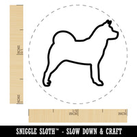 American Akita Dog Outline Rubber Stamp for Stamping Crafting Planners