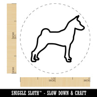 Basenji Dog Outline Rubber Stamp for Stamping Crafting Planners