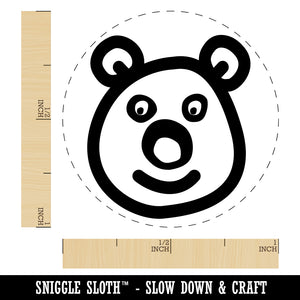 Bear Face Doodle Rubber Stamp for Stamping Crafting Planners