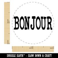 Bonjour Hello Fun Text Rubber Stamp for Stamping Crafting Planners