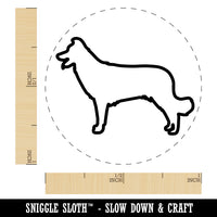 Border Collie Dog Outline Rubber Stamp for Stamping Crafting Planners