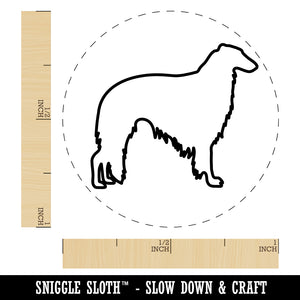 Borzoi Russian Wolfhound Dog Outline Rubber Stamp for Stamping Crafting Planners